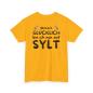 Preview: T-Shirt Damen gold "Wirklich glücklich bin ich nur auf Sylt" Backprint