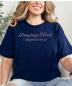 Preview: T-Shirt Damen dunkelblau "Language Nerd" Sprachliebhaber Lehrer Übersetzer Studenten	