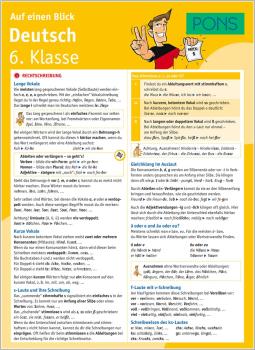 Auf einen Blick - DEUTSCH - 6. Klasse