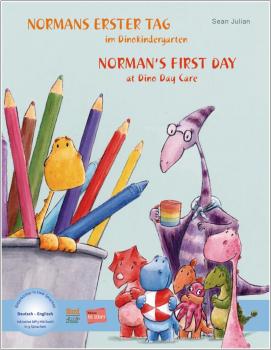 Normans erster Tag im Dinokindergarten - ein deutsch-englisches Kinderbuch ab 4 Jahre