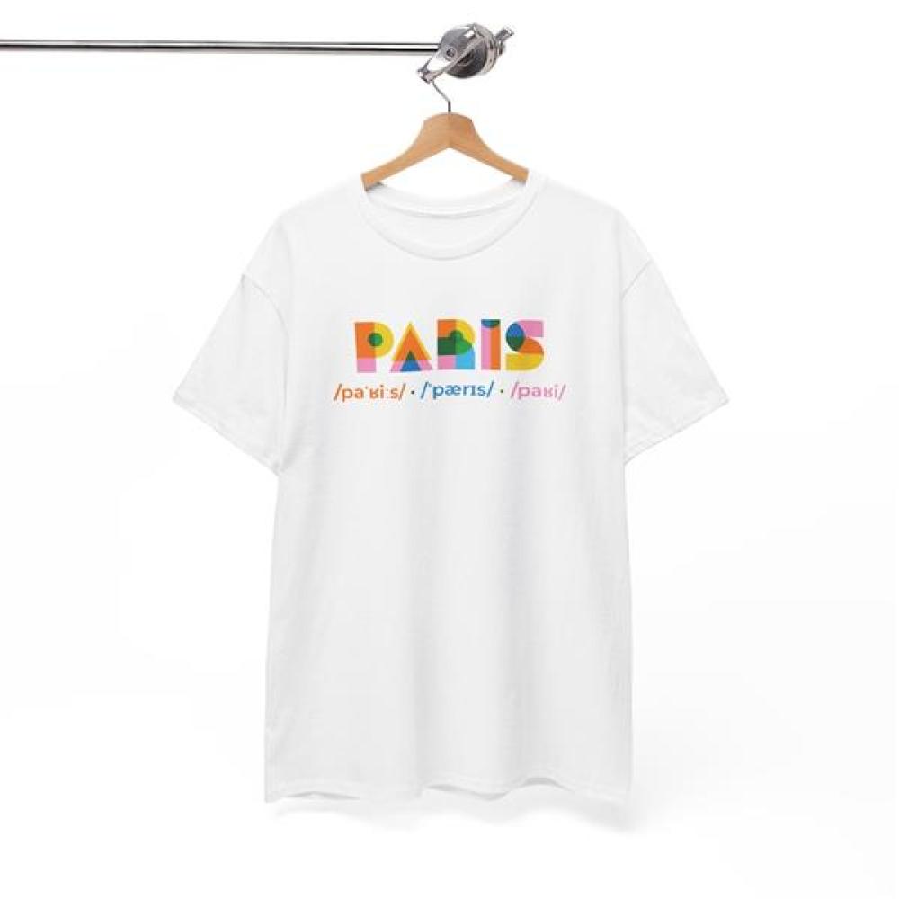 T-Shirt Damen weiß "Paris" Frankreich Reise Urlaub Städtetrip City Sommer