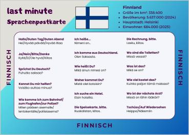 Last-Minute Sprachenpostkarte Finnisch
