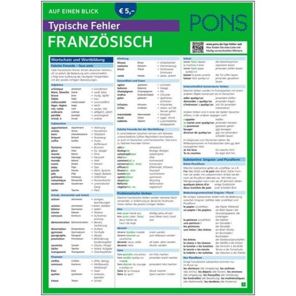 Auf einen Blick - FRANZÖSISCH - Typische Fehler