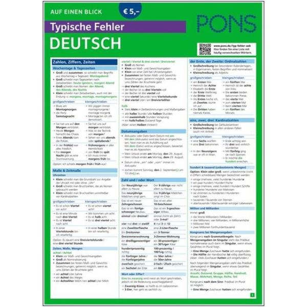 Auf einen Blick - DEUTSCH - Typische Fehler