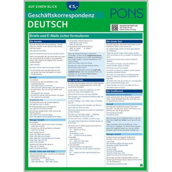 Auf einen Blick - DEUTSCH - Geschäftskorrespondenz