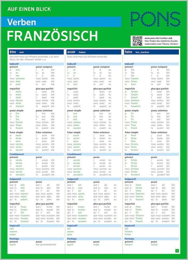 PONS Auf einen Blick Verben Französisch