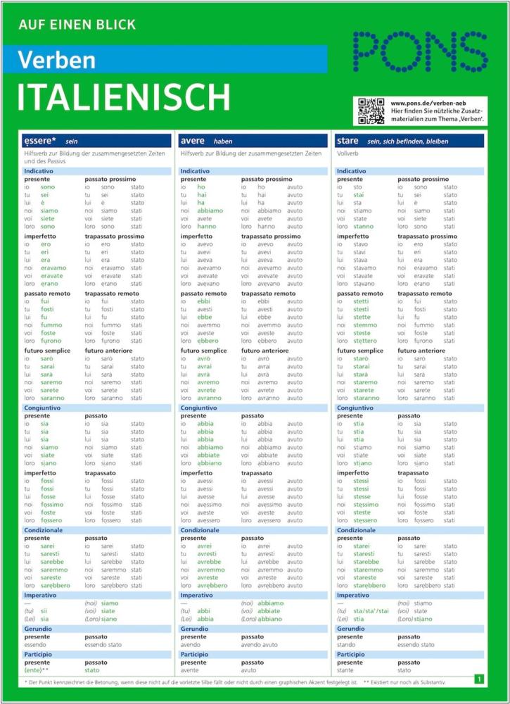 PONS Verben auf einen Blick Italienisch
