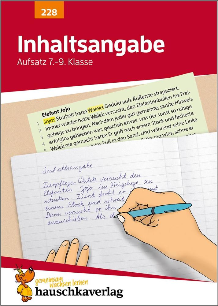 Inhaltsangabe - Aufsatz Deutsch 7.-9. Klasse