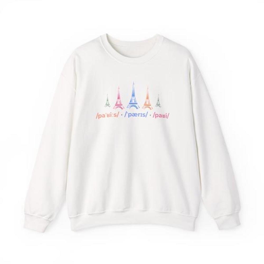 Sweatshirt Damen weiß "Eiffelturm" Paris Frankreich Reise Urlaub CityTrip Städtetour