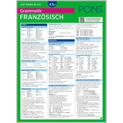 PONS Auf einen Blick Grammatik Französisch