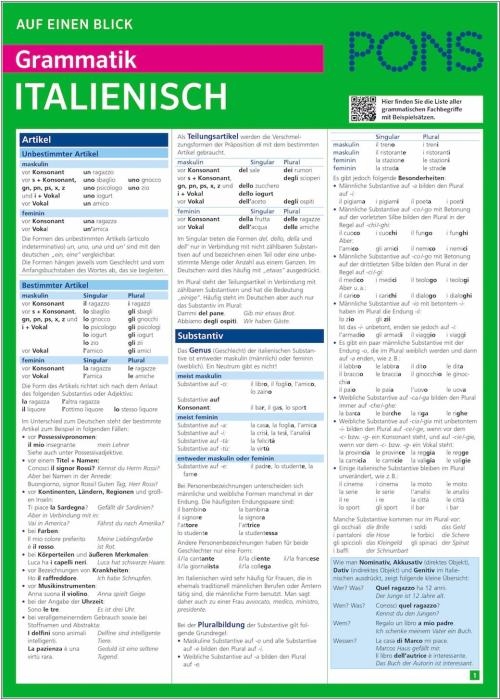 PONS Auf einen Blick Grammatik Italienisch