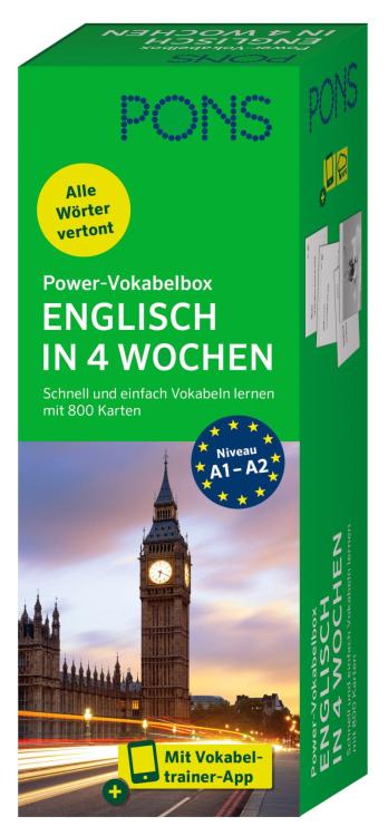 PONS Power-Vokabelbox Englisch in 4 Wochen - Schnell und einfach Vokabeln lernen mit 800 Karten