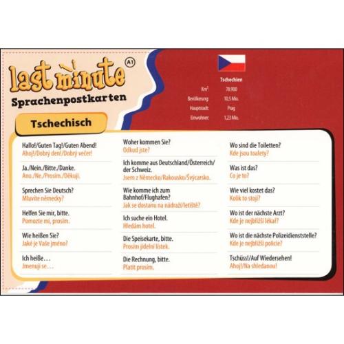 Last-Minute Sprachenpostkarte Tschechisch